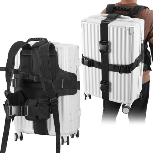 Sistema de correas de conector de equipaje, mochila con marco externo en forma de cruz con asa, bloqueo de liberación rápida, respaldo ajustable