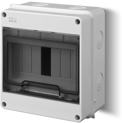 Distributore da parete con guida standard e morsetti PE-N