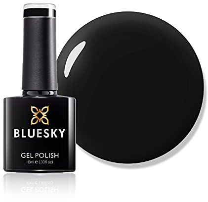 Bluesky Gel Nail Polish, Blackpool 80518, Black, Dark, Jet Black, Long Lasting, Chip Resistant, 10 ml (Requires Drying Under UV LED Lamp)