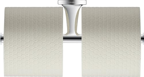 Duravit Papierrollenhalter Starck T, Toilettenpapierhalter ohne Deckel für 2 Rollen, Klopapierhalter Wandmontage, Chrom