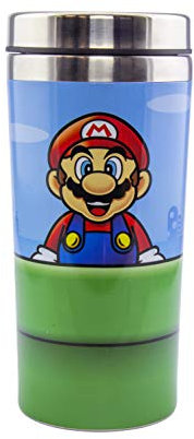 Super Mario Warp Pipe Reisebecher - Offiziell Lizenzierte Nintendo Edelstahlflasche, Hält Getränke heiß & kalt, Ideal für Pendler, Retro-Gamer-Geschenk, 450ml