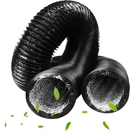 JSIXASO Abluftschlauch Lüftungsschlauch Länge 3m - 125mm Aluflexrohr Flexrohr Lüftungsrohr für Abluftventilator, Badezimmer, Hydroponik (125mm*3m)