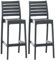 CLP 2er Set Outdoor-Barhocker Ares Mit Fußstütze I Stapelbare Tresenhocker In Rattan-Optik, Farbe:dunkelgrau