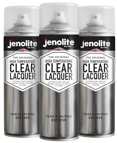 JENOLITE Laque Transparente Haute Température | 650°C+ | 2x500ml | FINITION CRISTALLINE | Multi-surfaces | Scelle, protège et améliore | Convient pour une utilisation automobile