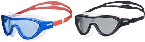 ARENA The One Mask Junior Antibeschlag-Schwimmbrille, selbsteinstellender Nasensteg, 6–12 Jahre & The One Mask Anti-Fog Schwimmmaske für Erwachsene