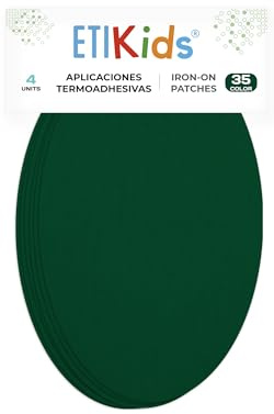 4 Jade Green Iron-On Fabric Repair Patches – Knee & Elbow Patches for Clothes, Trousers, Jackets, Sweaters & Shirts, 16 x 10 cm