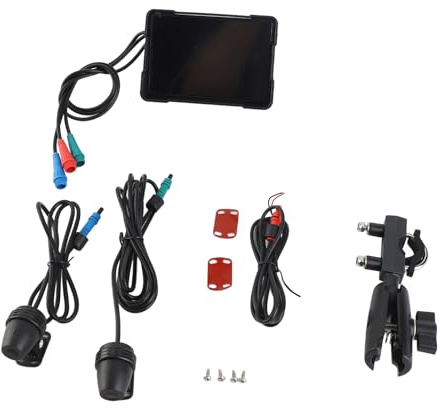 XTevu Motorcycle Navigator, 5 Inch IPS Touch Screen GPS, Wireless CarPlay Android Auto, Portable Motorbike Navigation System, GPS Display (Con cámara)