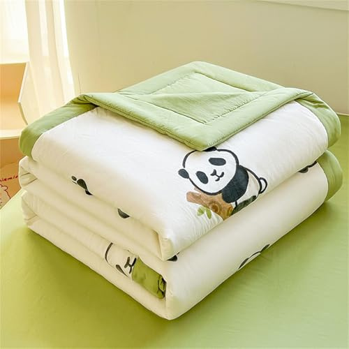 Odot Coverless Duvet 4.5 Tog for Single Double King Size, Summer Duvet No Cover Cosy and Lightweight Quilt Breathable Bedspreads Quilted Throw for Beds (Cute black panda,150 * 200cm)