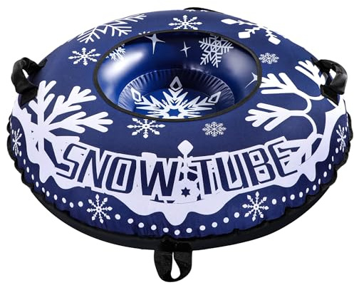 Heavy Duty 47-inch Snow Tube for Winter Sledding – Durable and Oversized Snow Tube for Adults, Inflatable Snow Sled with Reinforced Handles and Speed, Perfect for Snow Adventures