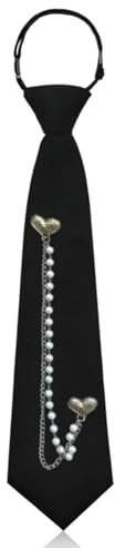 UYRVAPE 1 pezzo Cravatte Nere Da Donna Regolabili Cravatta di Sicurezza Regolabile cravatte Nere da Donna Cravatta Lunga Uniforme JK per Ragazze Bambine Festa di Laurea Affari Matrimonio Cosplay