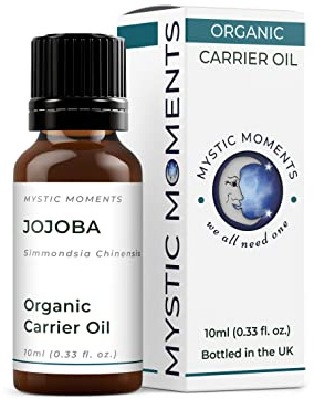 Mystic Moments | Organic Jojoba Carrier Oil 10ml - Pure & Natural Oil Perfect For Hair, Face, Nails, Aromatherapy, Massage and Oil Dilution Vegan GMO Free