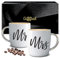 Triple Gifffted Mr und Mrs Tassen Set Geschenke Ideen Paare Weihnachten, Partnertassen Männer Frauen frau, Hochzeit, Braut Bräutigam, Hochzeitstag Hochzeitsgeschenke für Brautpaar, Keramik 380ML