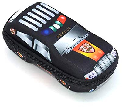 GEMSeven 3D Polizei Auto Federmäppchen Für Jungen Kinder Große Kapazität Bleistift Box Schule Schreibwaren