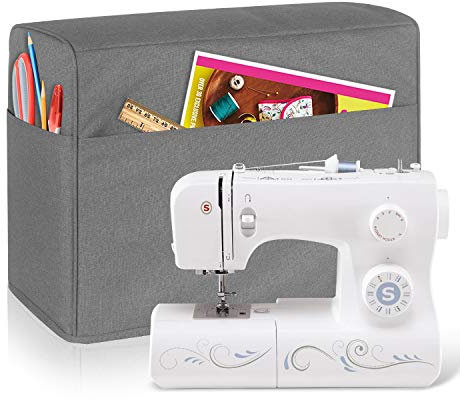 Luxja Abdeckhaube für Nähmaschinen, Anti-Staub Abdeckung für Nähmaschinen und Zubehör (Fit für Brother und Singer), Grau