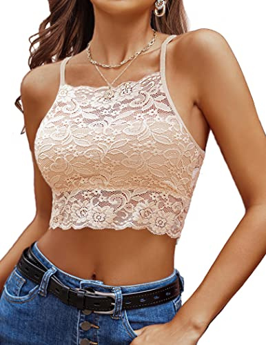Avidlove Top Corto De Encaje para Mujer Camiseta Interior Tipo Camisola Tops Cortos