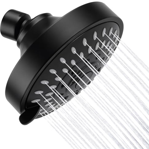 AISOSO High Pressure Rain Shower Head 5 Modes Showerhead 4.1 Matte Black