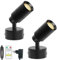 Monsing LED Spotlichter Schranklicht Bilderlichter Akzentlichter Wandlampe mit Schalter und Stecker 5W 3000K Dimm-Timing kabelloser Controller Uplit-Bodenstrahler,Pflanzenbild, Kunstwerk (Cold White)