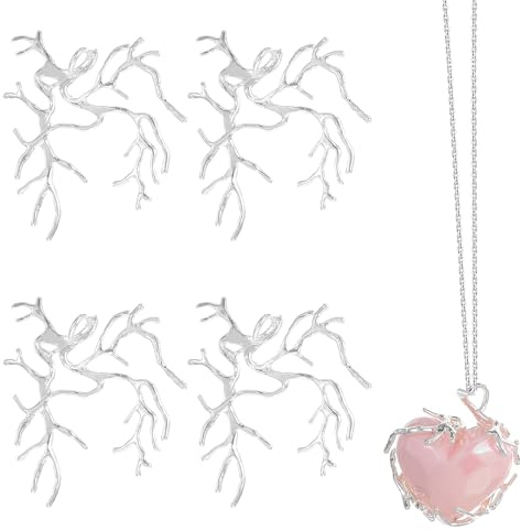 4 Stück Kettenanhänger, Mabor Astform Lünette Anhänger, Pronganhänger Charms Anhänger Set Schmuck Selber Machen Set Metall Zinken Charm Tablett Lünette Unregelmäßige Charms Schmuckherstellung Zubehör