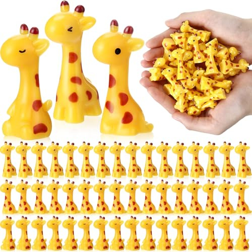 Simgoing 50 mini giraffe in resina ornamentali per giardino e casa, zoo, micro paesaggi, kit di ornamenti per la casa delle fate (carini)