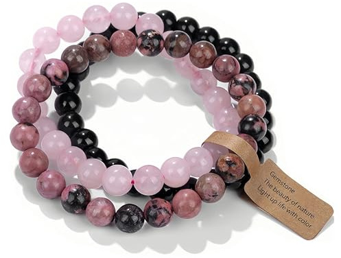 WEIZAIJY Perlenarmband für Damen, Naturstein Heilsteine Armband mit Edelsteinen, Elegantes Chakra Armband zur Energiebalance, Handgefertigter Schmuck Geschenk für Frauen Männer