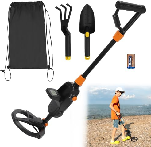 Detecteur De Metaux Enfant, DéTecteurs De MéTaux avec Affichage LCD et Son, Detecteur De Metaux Professionnel avec Bobine De Recherche éTanche, avec Batterie 9V, pour Enfants Ou DéButants