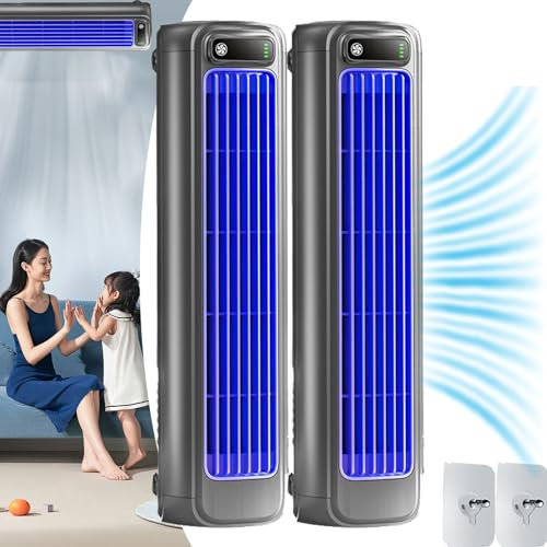 Rafraichisseur, Cooling Ace, Climatiseur mural sans unité extérieure,Ventilateur portable, silencieux et économe en énergie,3 vitesses (2 Pcs)