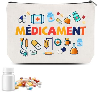 ShiQiao Spl Trousse de Rangement Médicaments Voyage Compacte Organisateur Portable Toile pour Kit Premiers Soins Sac Organisateur de Médecine Cadeau d'anniversaire pour Femme Homme