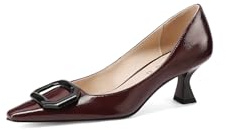 QUEEN HELENA Décolleté Donna Scarpe Basse Lucide Eleganti K3965 (Bordeaux, Sistema Taglie Calzature EU, Adulto, Donna, Numero, Media, 38)