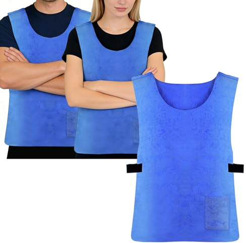 TeamSky Gilet refrigerante per evaporazione per uomo e donna, riutilizzabile, in materiale PVA, per cantieri, escursionismo, pesca, giardinaggio e sport all'aria aperta, vestibilità regolabile fino a