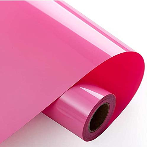 Foeska Heat Transfer Vinyl Bundle 12 x 10' Feet Rolls, HTV for Silhouette Cameo Easy to Cut & Weed, DIY Heat Press Design for T-Shirt, Clothes, Hats and Other Textiles PINK