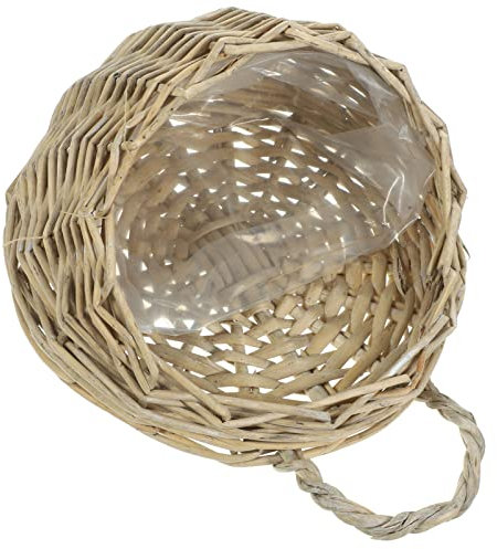 SEWACC Cesto Intrecciato Portaoggetti Sospeso Da Parete Porta Piante Da Bagno Per Decorare Cucina e Soggiorno