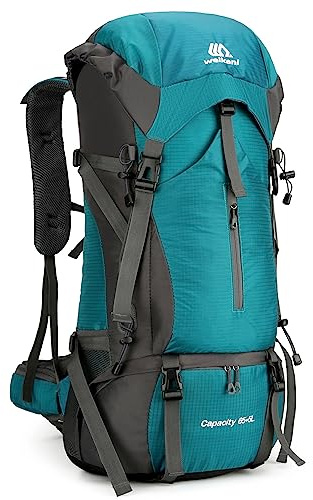HUIOP Zaino da escursionismo da 70 litri Zaino da campeggio da arrampicata resistente all'acqua Zaino da viaggio con copertura antipioggia,zaino