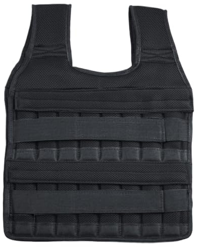 Gilet pondéré pour les femmes des hommes, jusqu'à 35 kg de gilets de poids, gilet de course pondéré respirant avec 32 gilets de poids à la force rembourrés de poche, pas de poids