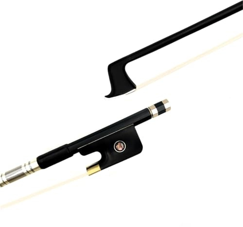 principiante Práctica Arco Violín Arco de violín de fibra de carbono negro arco de viola 3/4 fibra de carbono(Universal viola bow)