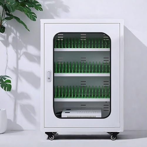 Giuggiolared Armoire de Chargement pour Smartphone, Armoire de Chargement pour téléphone Portable Rechargeable par USB, avec Roue Universelle, pour Les étudiants et Les employés,50slots