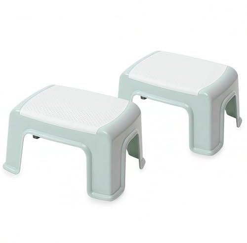 Small Plastic Step Stool - Anti-Slip ABS Ba th & Shower Stool Bathroom, Kitchen, Home & Garden, 2-Pack