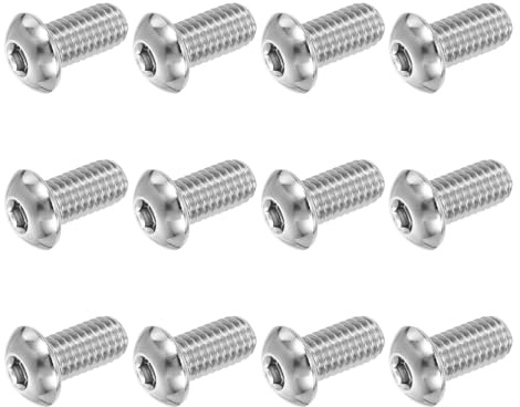 PATIKIL Viti A Testa Bombata Con Innesto Esagonale, 12 Pezzi 3/8-16 UNC x 3/4 Pollice 304 Acciaio Inossidabile Guida Esagonale Filettatura Completa Bulloni Macchina, Argento