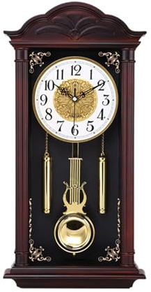 Orologio da mensola rustico vintage da caminetto, orologio a pendolo/orologio da parete, con pendolo oscillante, orologio da camino per soggiorno, cucina, ufficio e decorazione per mensole