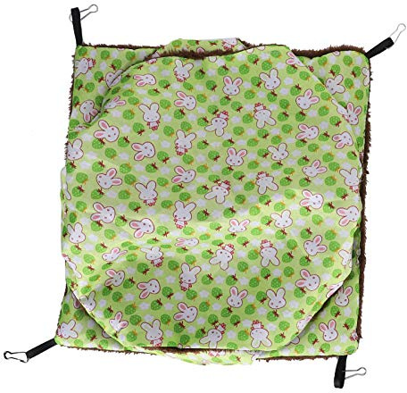 QWUUYEC Hamaca para Pequeñas Mascotas, Cama Colgante de Tres Capas, 23x23cm, Suave y Cálida, Color Verde - Diseño de Tres Niveles, Fácil Instalación, Ideal para Pequeños Animales y (Verde)