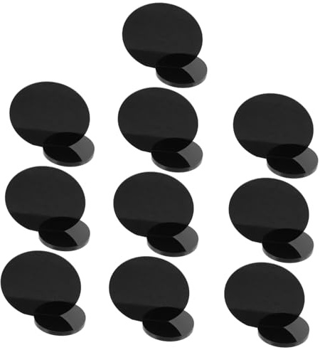 GALPADA Set da 10 Segnaposto in Acrilico Nero Rotondi con Supporto, Leggeri e Pratici per Decorazioni Tavola Matrimonio Fai da Te ed Eventi Eleganti