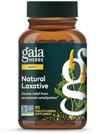 Gaia Herbs Natural Laxative - Relief from Occasional Constipation - Support for Natural Elimination Process* - with Senna Leaf, Cape Aloe, Dandelion & Fennel - 90 Tablets (45 Servings)