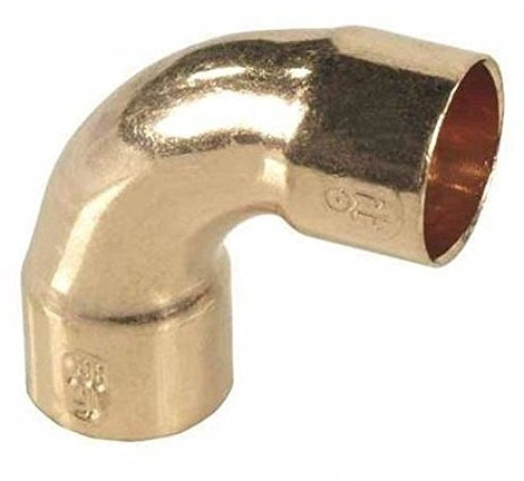 Pipe Fitting Bow Elbow Copper Solder Female x Female 22mm Diameter 90deg Angle