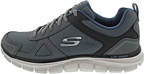 Skechers Men's Track Low Top Sneaker Shoes Gray/Navy 13
