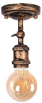 Plafón rusticos, aplique vintage, focos retro industrial, plafones y apliques de salón y dormitorio, casquillos E27, para bombillas LED de hasta 60W