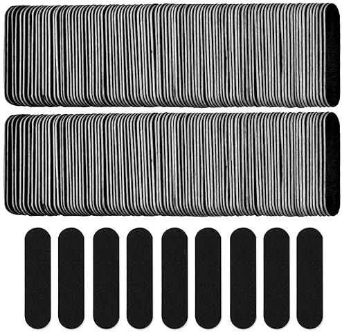VIOCIWUO 300 Pack Mini Nail File Bulk(180/240 Grit), Disposable Nail Files Double Sided Emery Boards Home or Professional Manicure Tools(Black)
