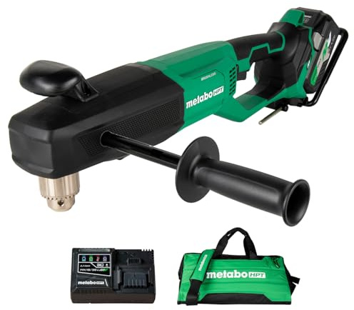 Metabo HPT 36V MultiVolt Cordless 1/2 High Power Right Angle Drill Kit, Power Drill Set with Bag, Lithium-Ion Slide Battery and Charger, 1/2-Inch Chuck, Compact Lightweight, D36DYA
