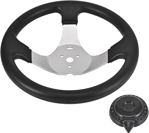 Trkimal Lenkrad, 300 mm Lenkrad mit Kappe für Taotao Go-Kart & Dune Buggy, Rennwagen-Zubehör