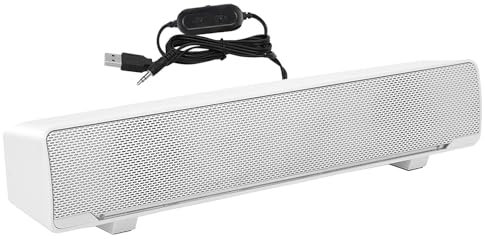 ANKROYU Casse di Risonanza Per PC con Ingresso da 3,5 Mm, Aaltoparlante Cablato, Casse di Risonanza Per Bassi del Lettore Musicale in Plastica, Casse di Risonanza Stereo Cablate USB(bianco)