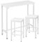 EUGAD Bartisch mit Barhocker Set, Stehtisch mit 2 Hockern, Essgruppe, Küchentisch mit Küchenstühlen, Esstisch, Küchenhocker, Tresenhocker, Weiß