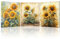 Piy Painting 3 Stück Leinwand Wandbild Gelbe Blumen, Sonnenblume Leinwand Gemälde, Moderne Dekoration Bilder für Badezimmer Eingangsflur Wohnungen, Geburtstag Jubiläumsgeschenke, 30x40cm / (90x40 cm)